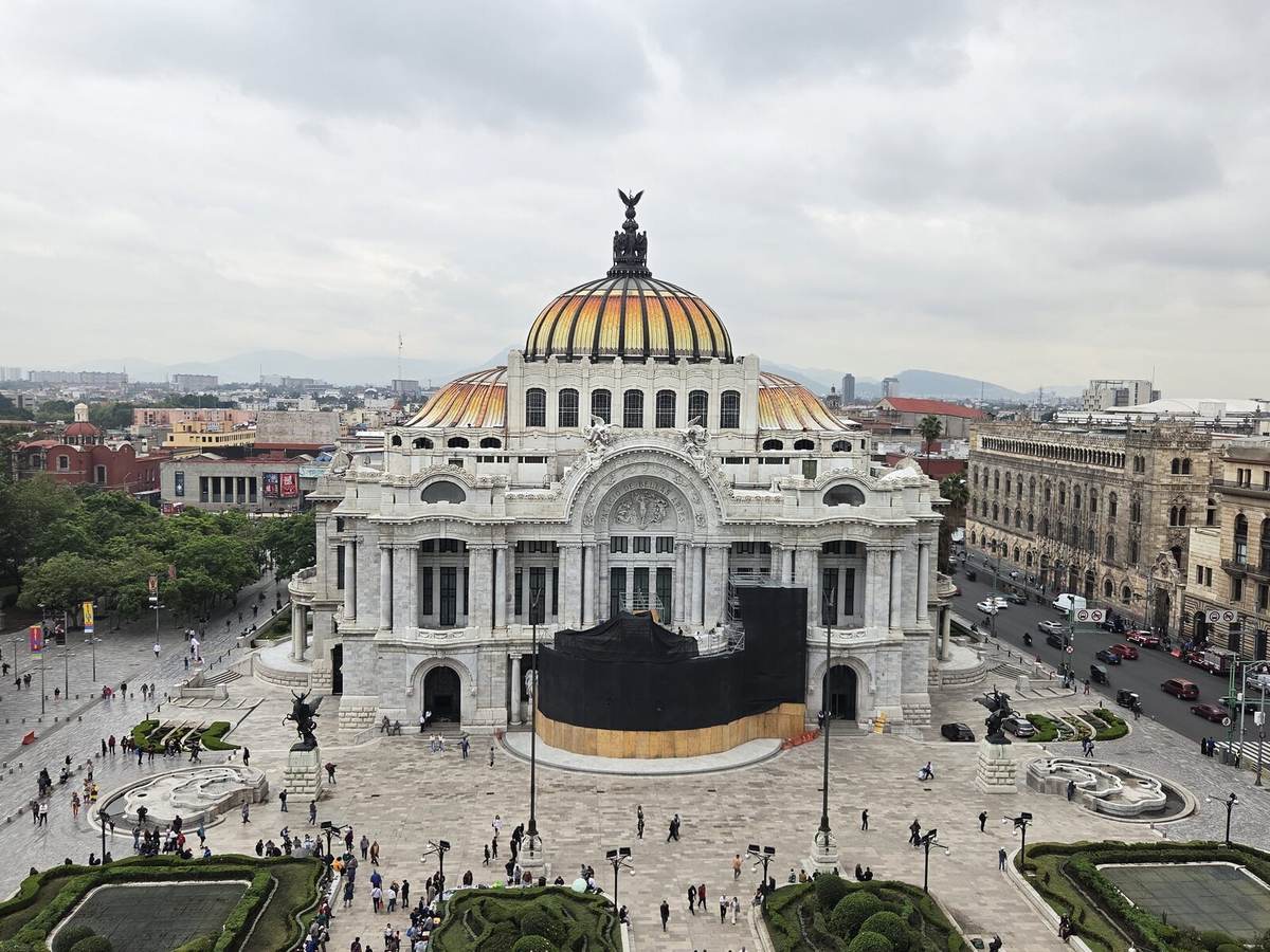 Palacio de Bellas Artes in Mexico City, viewed from above